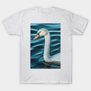 Silk Waves Swan Photograph T-Shirt